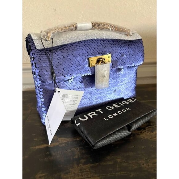 KURT GEIGER LONDON MINI BRIXTONSEQUINED CROSSBODY BAGPURPLE-NWT